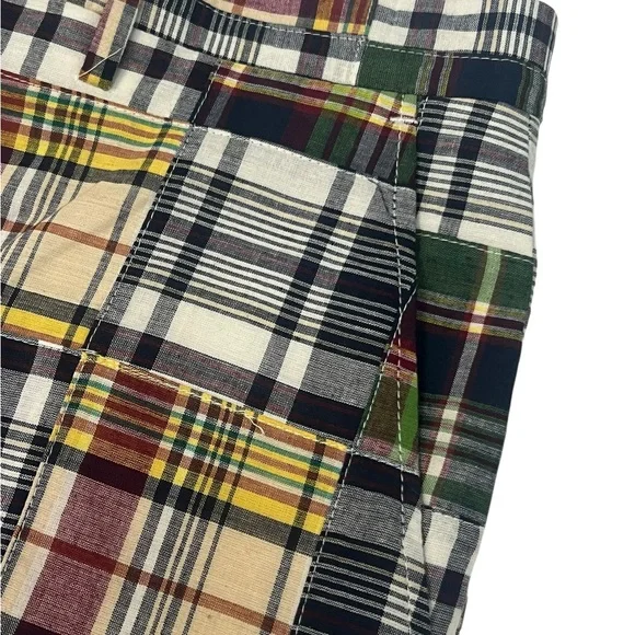 NWT Madras Bermuda Shorts India Cotton Plaid Patchwork Preppy Mens 40 P Fredrick - Picture 3 of 8